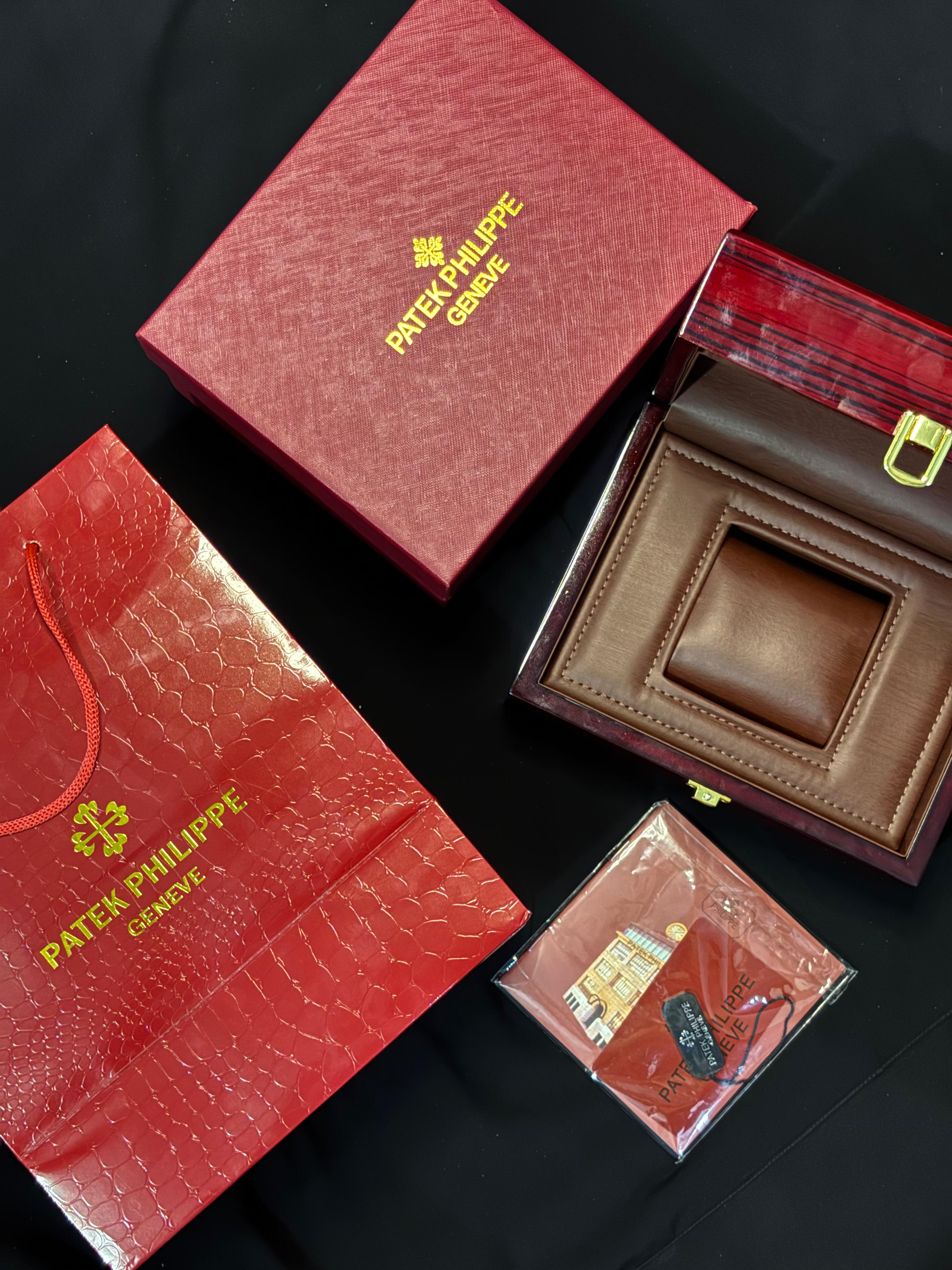 Luxury Patek Philippe Geneva Watch Box Set – Wooden & Leather Interior