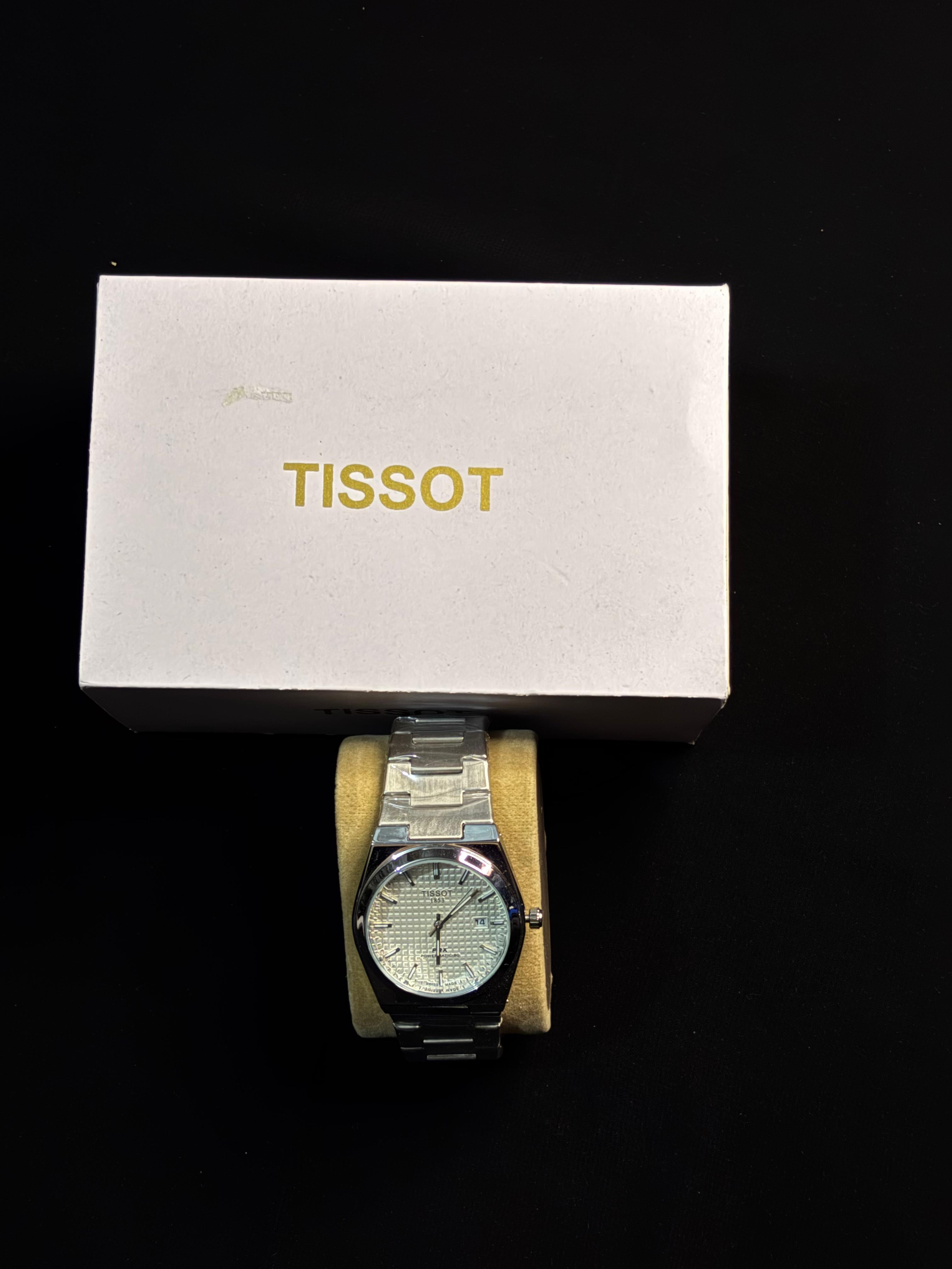 Tissot PRX Silver Watch – White Textured Dial