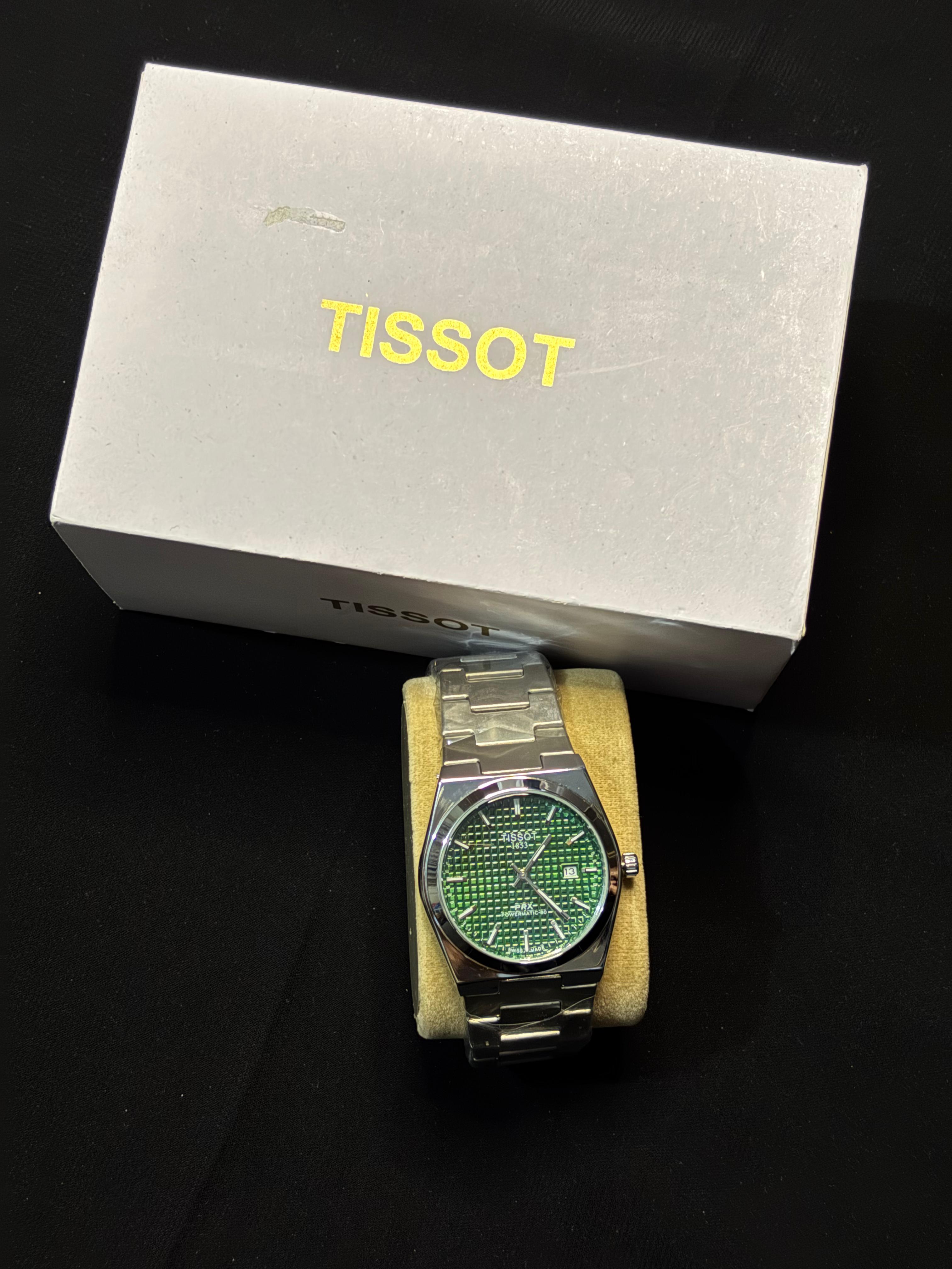 Tissot PRX Watch – Green Textured Dial