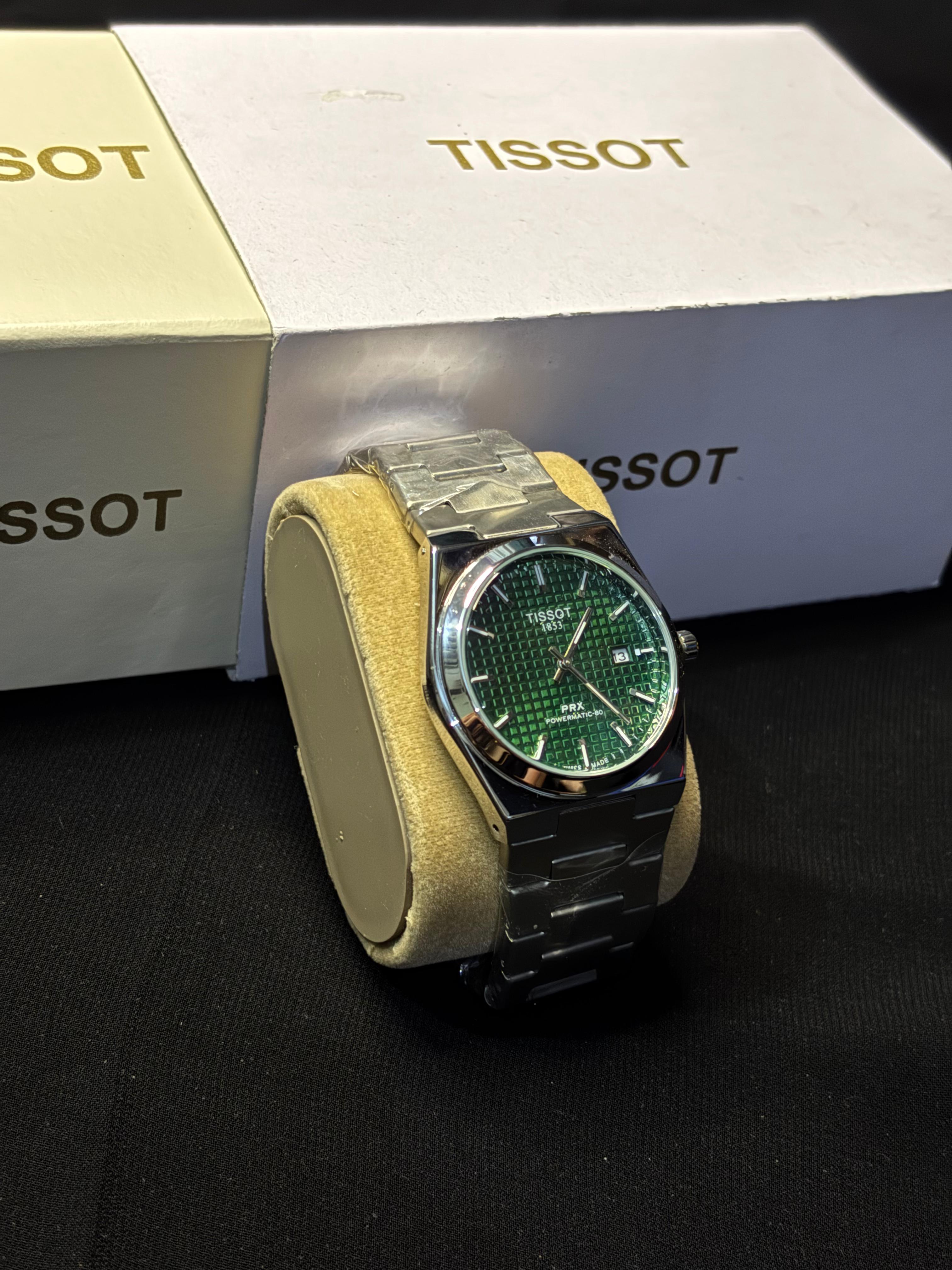 Tissot PRX Watch – Green Textured Dial