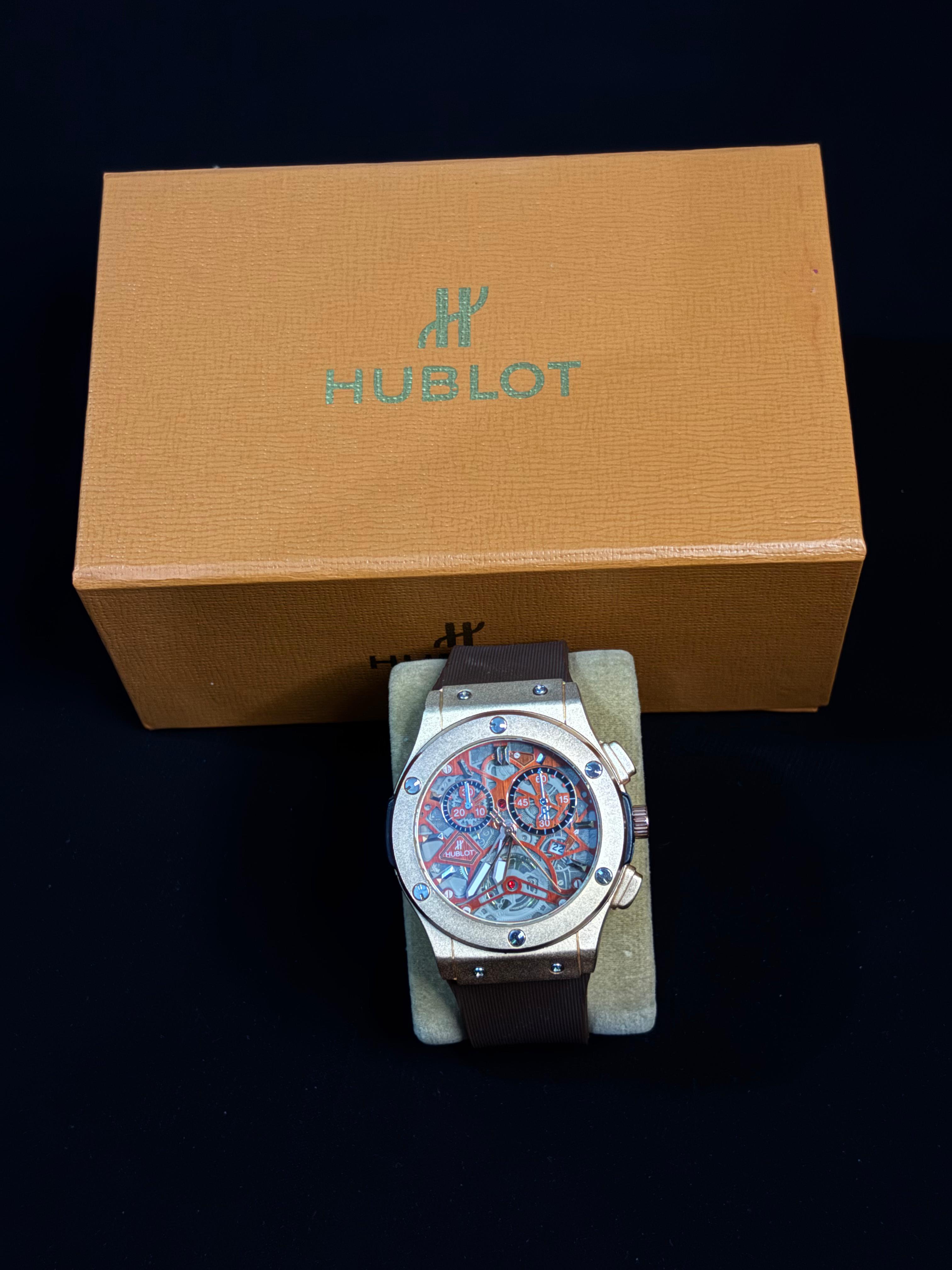 Hublot Skeleton Chronograph Watch ( Rose Gold Edition )