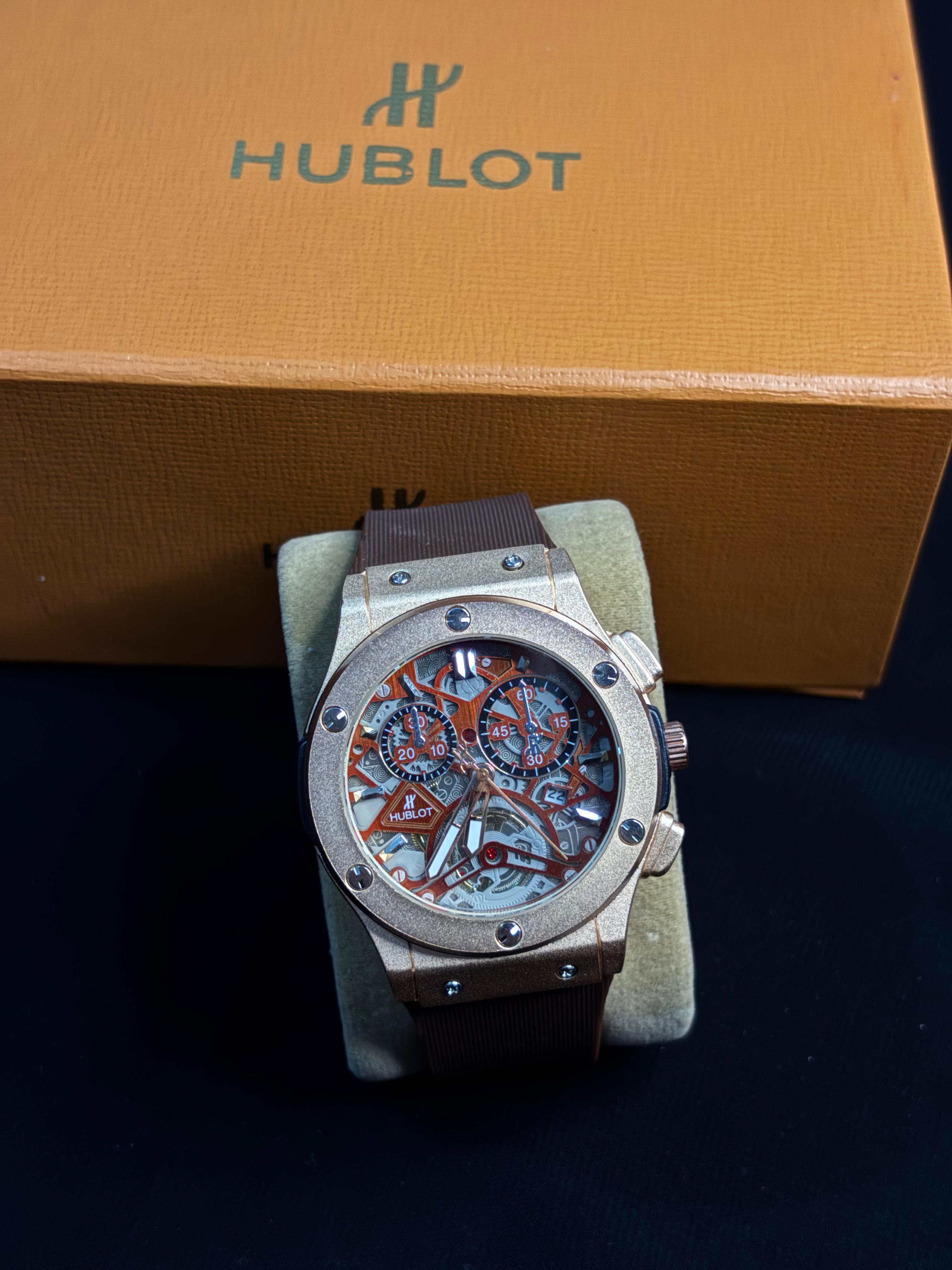 Hublot Skeleton Chronograph Watch ( Rose Gold Edition )