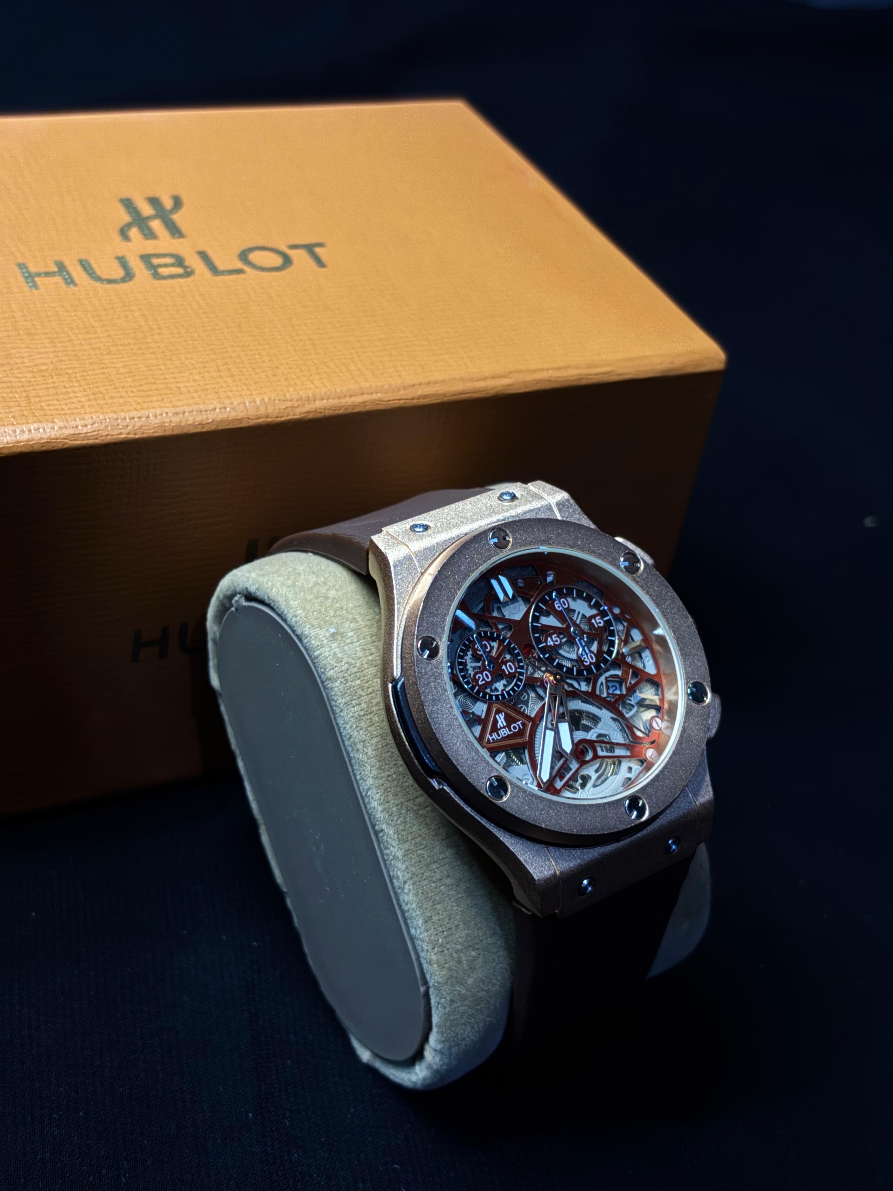Hublot Skeleton Chronograph Watch ( Rose Gold Edition )