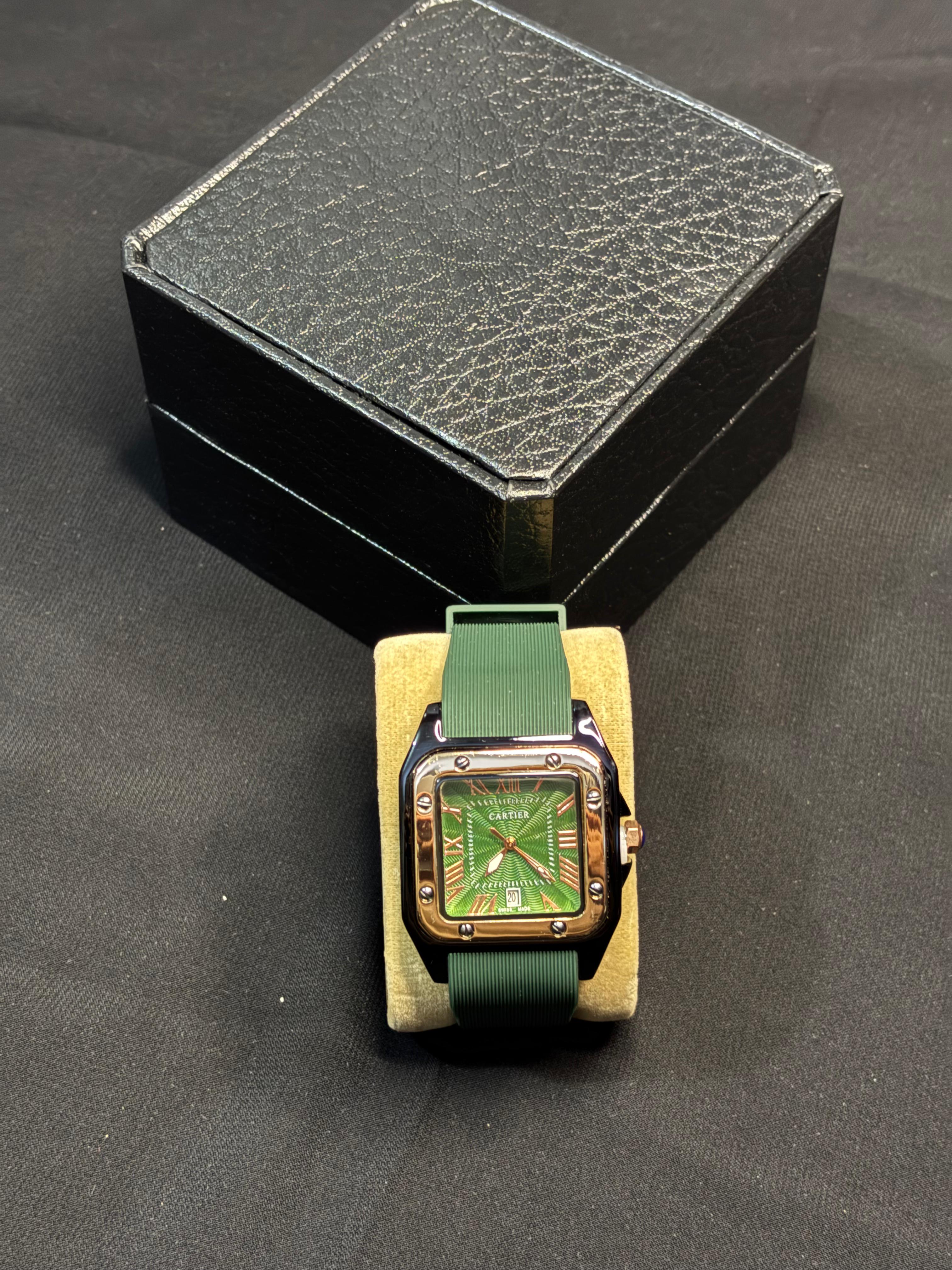 Cartier Luxury Watch (  Emerald Green Edition )