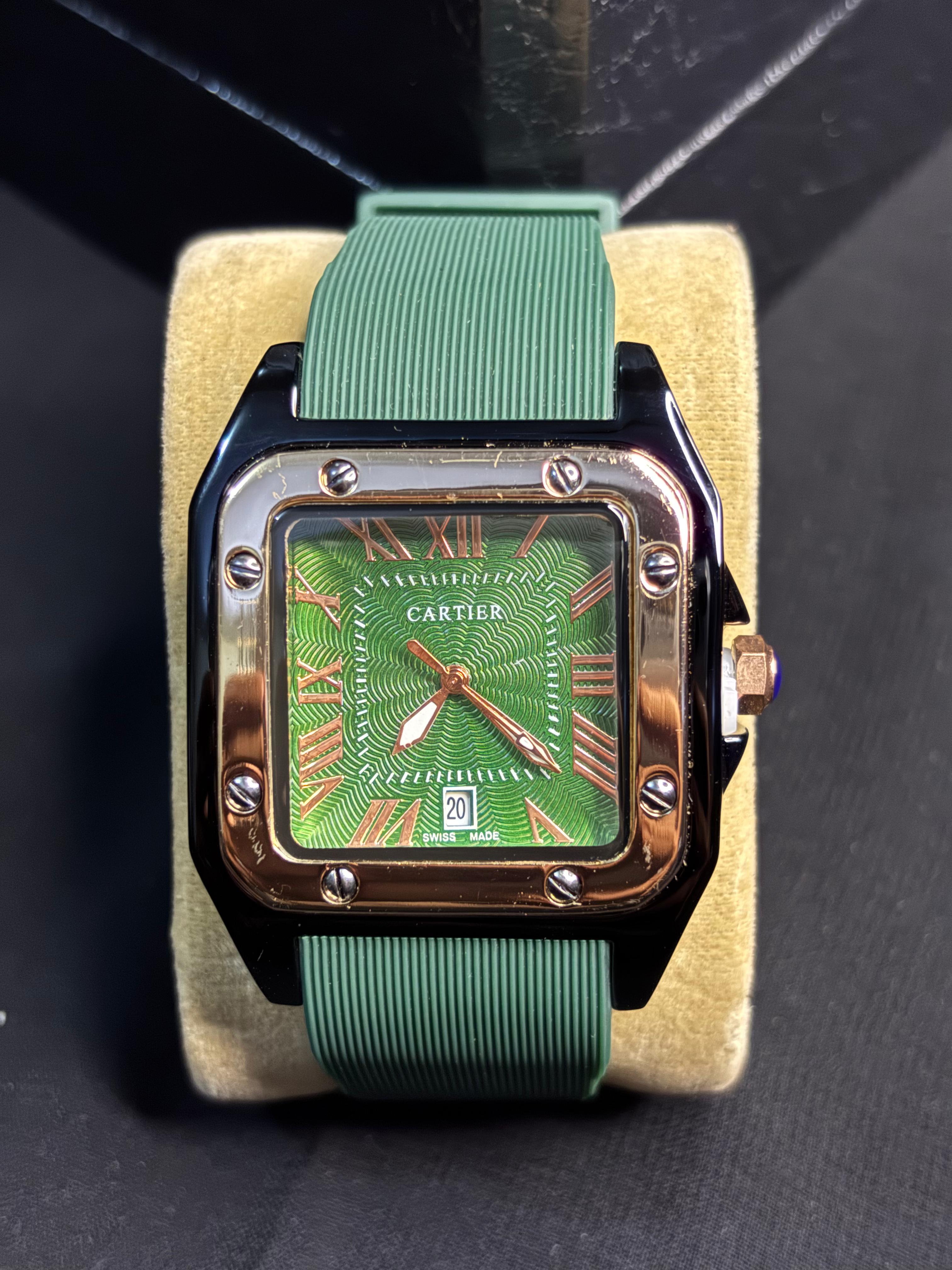 Cartier Luxury Watch (  Emerald Green Edition )