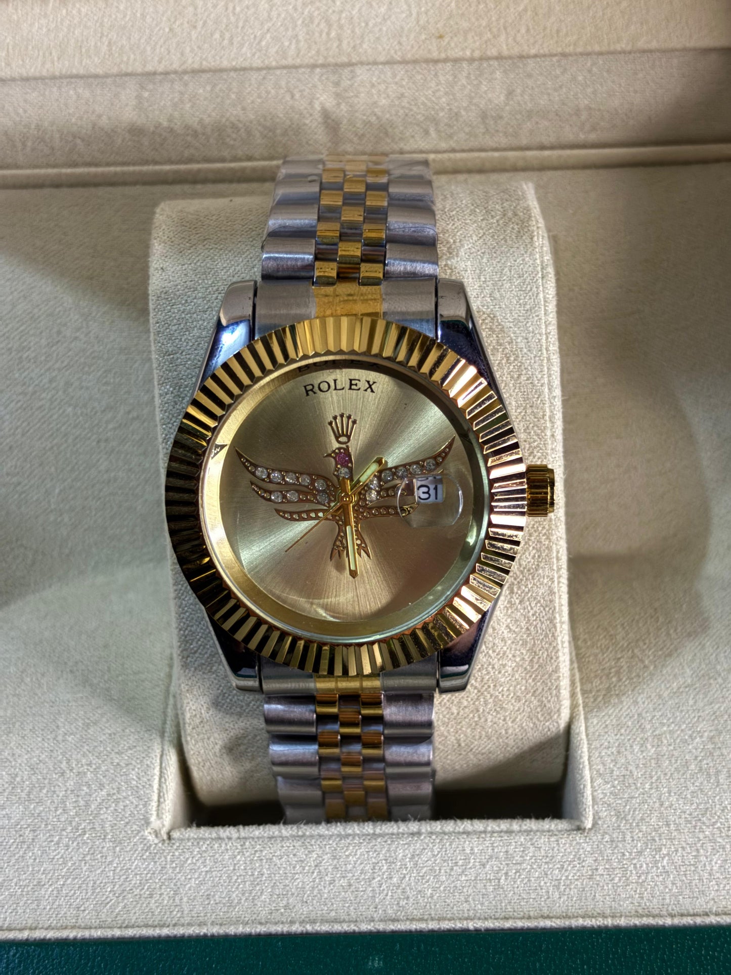 Rolex Luxury Watch with Eagle Dial